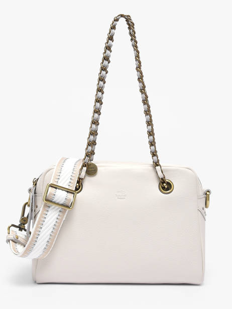 Schoudertas Vintage Leder Mila louise Wit vintage 3889C1