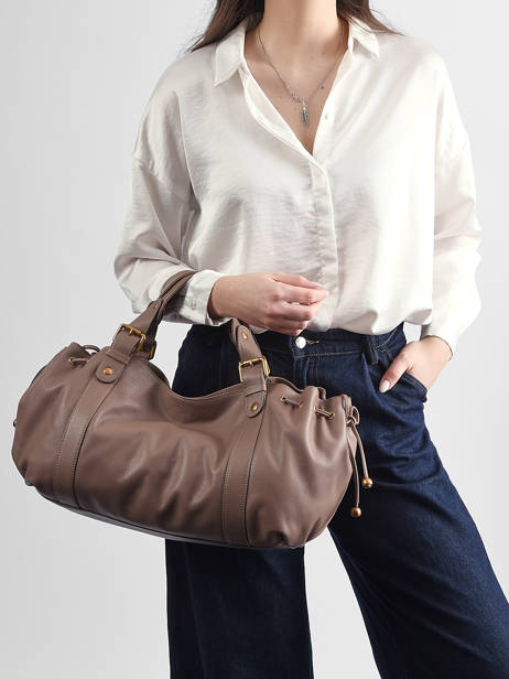 Schoudertas Icone Leder Gerard darel Bruin icone DDS01410 ander zicht 1