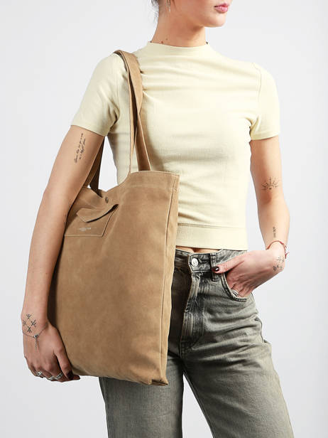 Schoudertas Suedine Kba Lancaster Beige suedine kba 61 ander zicht 1