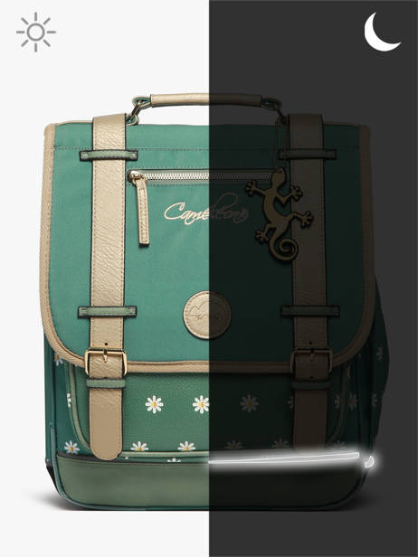 Rugzak 3 Compartimenten Cameleon Groen vintage fantasy PBVGSD39 ander zicht 8