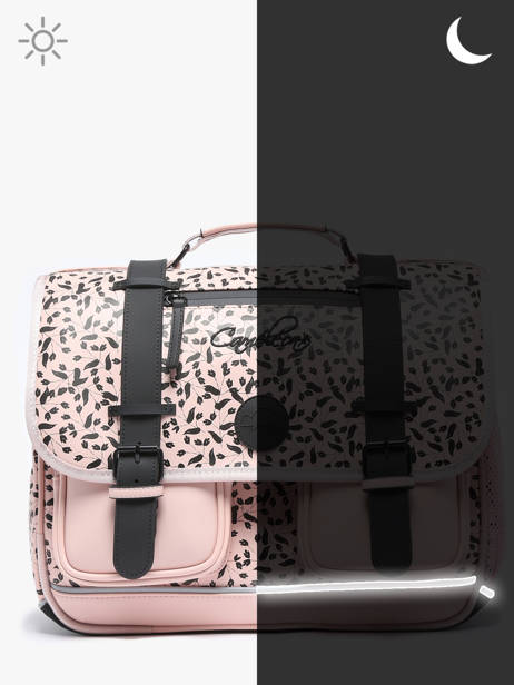 Boekentas 2 Compartimenten Cameleon Roze vintage north PBVWCA38 ander zicht 7