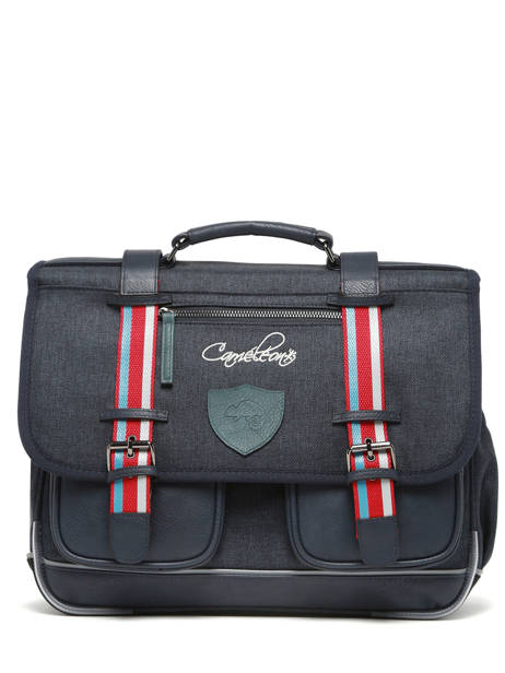 Boekentas 2 Compartimenten Cameleon Blauw vintage urban PBVBCA38 ander zicht 6