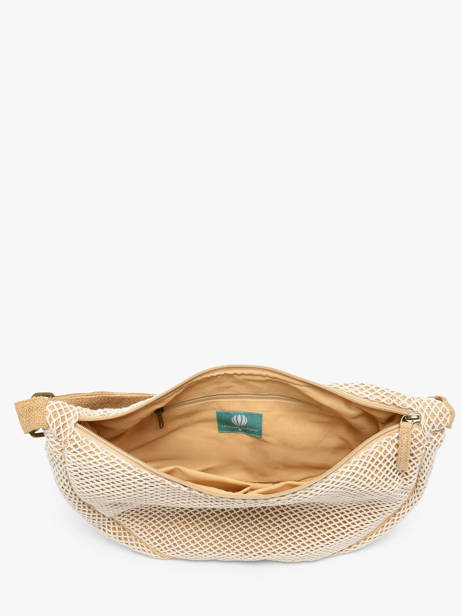 Cross Body Tas Resille Katoen Le voyage en panier Beige resille PM943 ander zicht 3