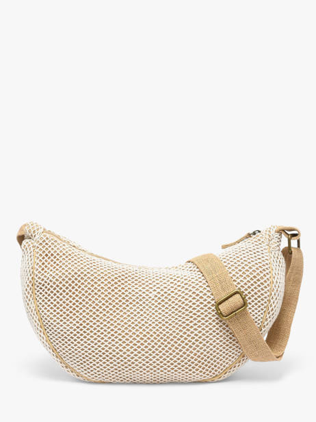 Cross Body Tas Resille Katoen Le voyage en panier Beige resille PM943 ander zicht 4