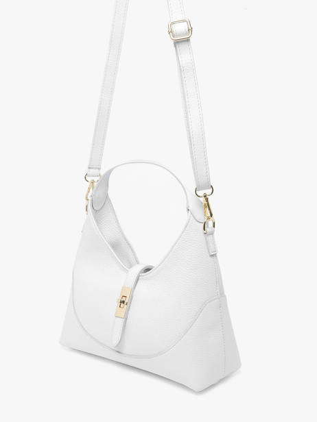 Cross Body Tas Caviar Leder Milano Wit caviar CA26022 ander zicht 2