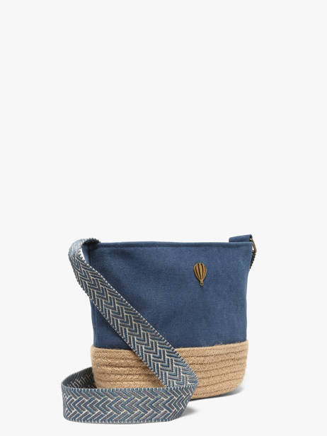 Cross Body Tas City Katoen Le voyage en panier Blauw city PM962 ander zicht 2