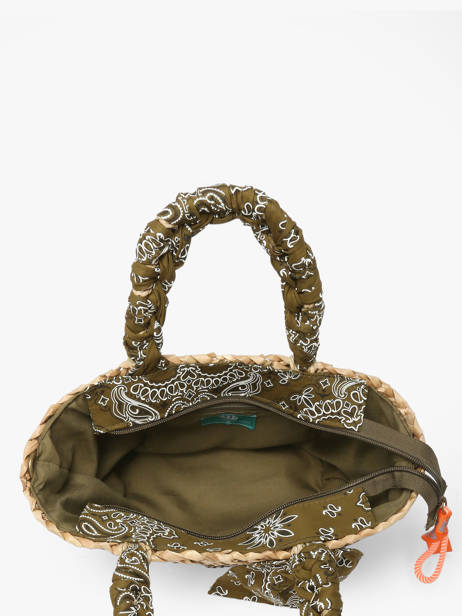 Handtas Bandana Stro Le voyage en panier Groen bandana PM968 ander zicht 3