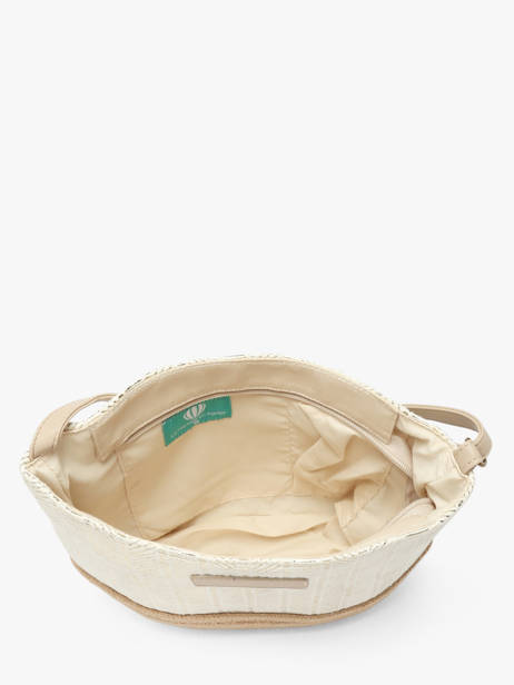 Cross Body Tas Irisé Raffia Le voyage en panier Wit guimauve PM289 ander zicht 4