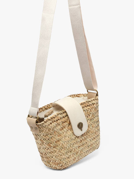 Cross Body Tas Estival Raphia Le voyage en panier Beige estival PM944 ander zicht 2