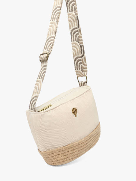 Cross Body Tas Tissee Le voyage en panier Beige tissee PM924 ander zicht 2