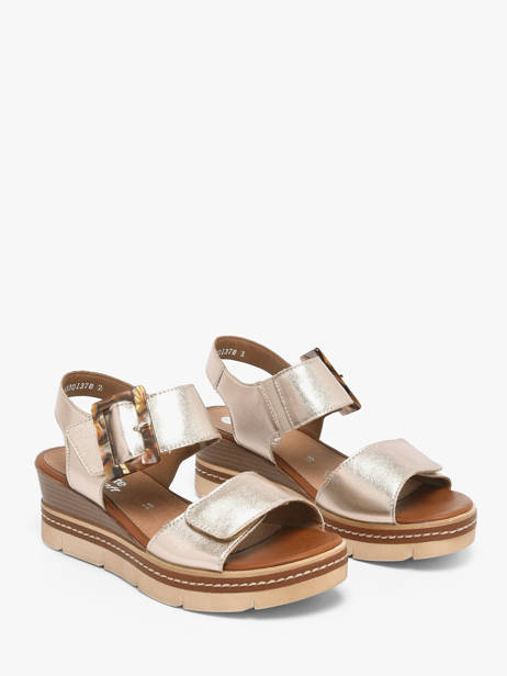 Sandalen Met Sleehak Uit Leder Remonte Goud women 90 ander zicht 2