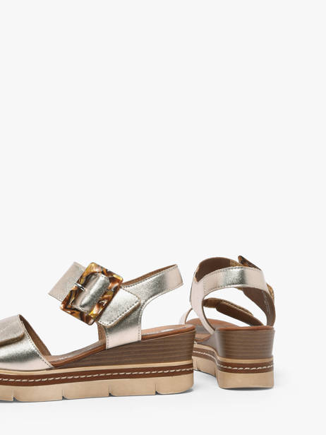 Sandalen Met Sleehak Uit Leder Remonte Goud women 90 ander zicht 3