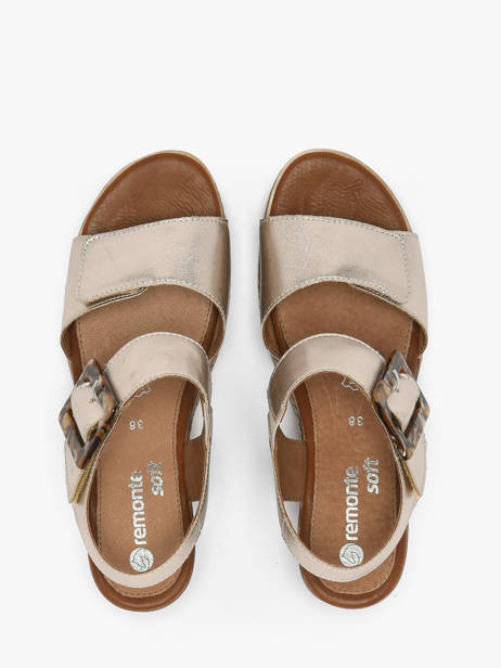 Sandalen Met Sleehak Uit Leder Remonte Goud women 90 ander zicht 4