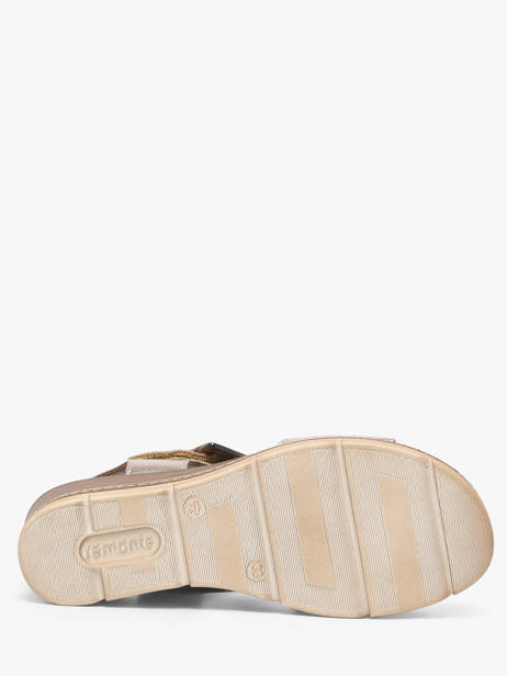 Sandalen Met Sleehak Uit Leder Remonte Goud women 90 ander zicht 5