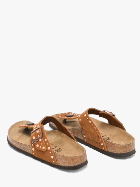 Slippers Uit Leder Birkenstock Bruin women 1031733 ander zicht 3