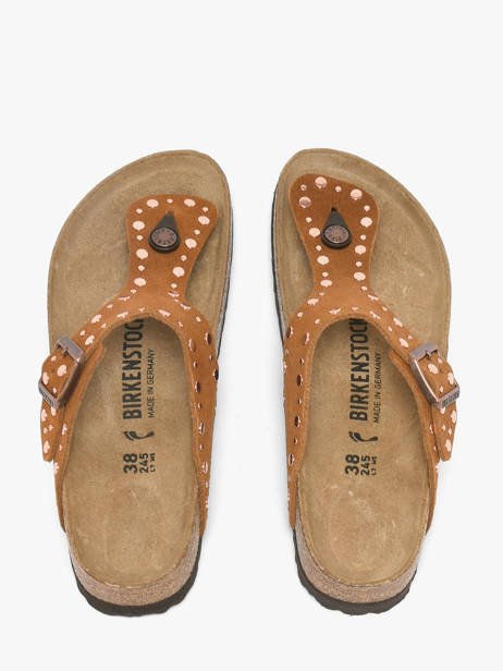 Slippers Uit Leder Birkenstock Bruin women 1031733 ander zicht 4