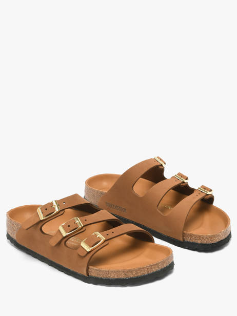 Slippers Uit Leder Birkenstock Bruin women 1031867 ander zicht 2