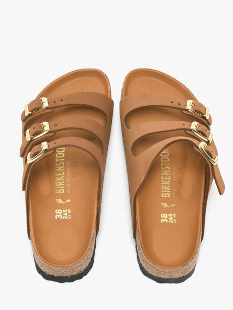 Slippers Uit Leder Birkenstock Bruin women 1031867 ander zicht 4