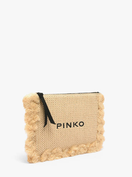 Avondtasje Logo Raffia Pinko Beige logo shopper 6718A39Y ander zicht 2