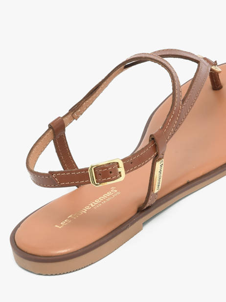 Open Sandalen Uit Leder Les tropeziennes Bruin women HATOME ander zicht 2