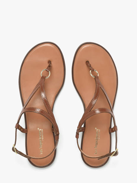 Open Sandalen Uit Leder Les tropeziennes Bruin women HATOME ander zicht 3