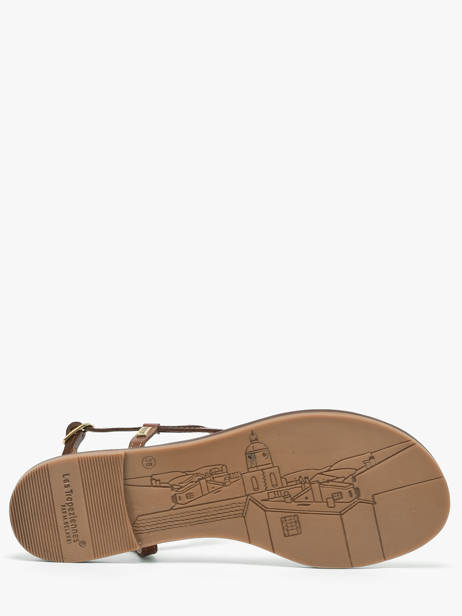 Open Sandalen Uit Leder Les tropeziennes Bruin women HATOME ander zicht 4