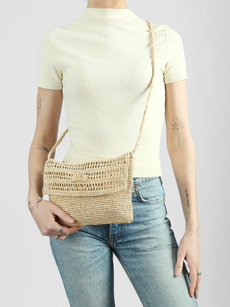 Cross Body Tas L'atelier Du Crochet Raphia Le voyage en panier Beige l'atelier du crochet AM827 ander zicht 1