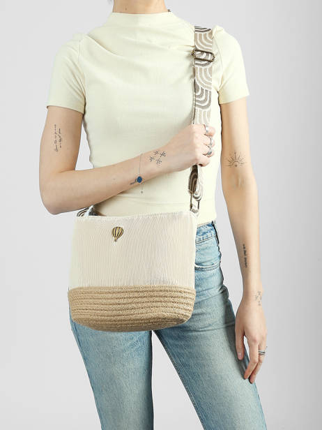 Cross Body Tas Tissee Le voyage en panier Beige tissee PM924 ander zicht 1