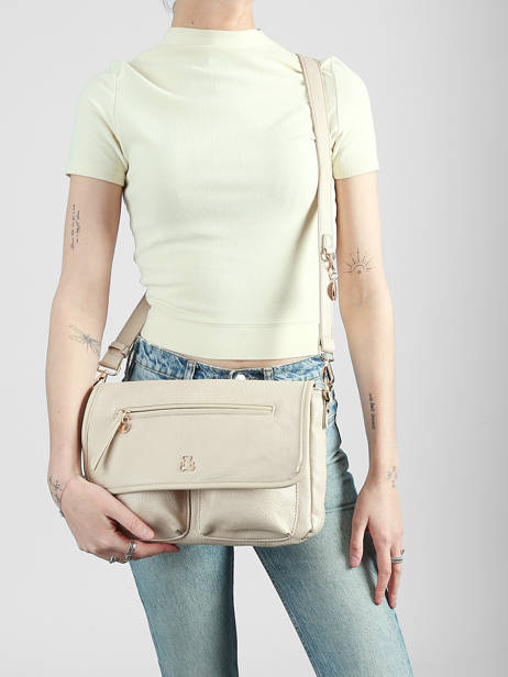 Cross Body Tas Zip Lulu castagnette Beige zip ALENA ander zicht 1