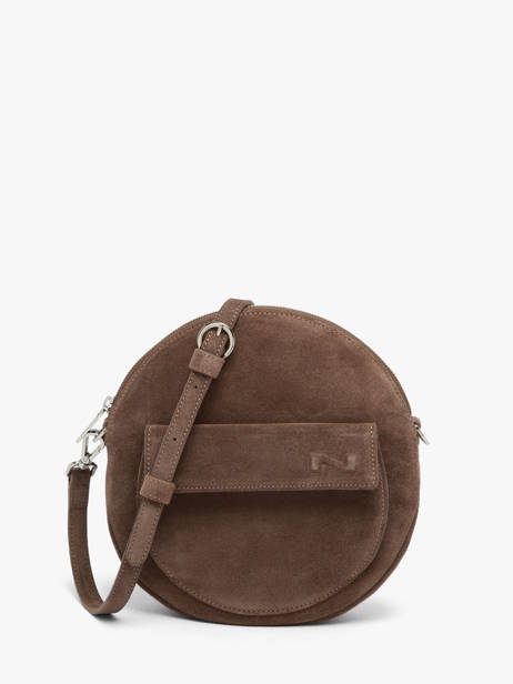 Cross Body Tas Dorine Suède Leder Nathan baume Bruin nathan I-FINE1