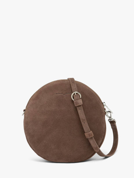 Cross Body Tas Dorine Suède Leder Nathan baume Bruin nathan I-FINE1 ander zicht 5