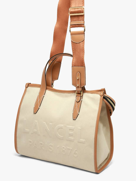 Handtas M Jour Met Rits Canvas En Leder Lancel Beige jour A14027 ander zicht 2