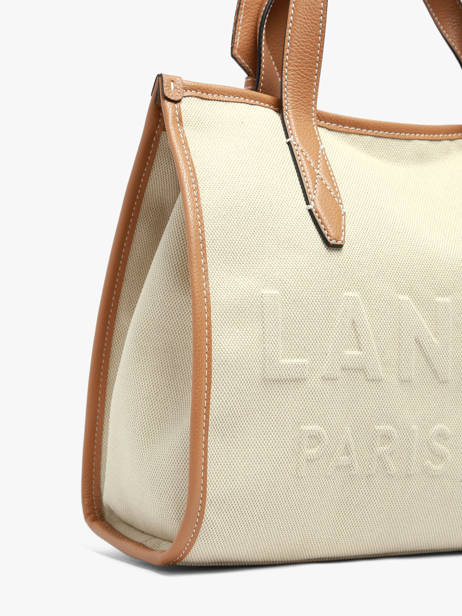 Handtas M Jour Met Rits Canvas En Leder Lancel Beige jour A14027 ander zicht 3