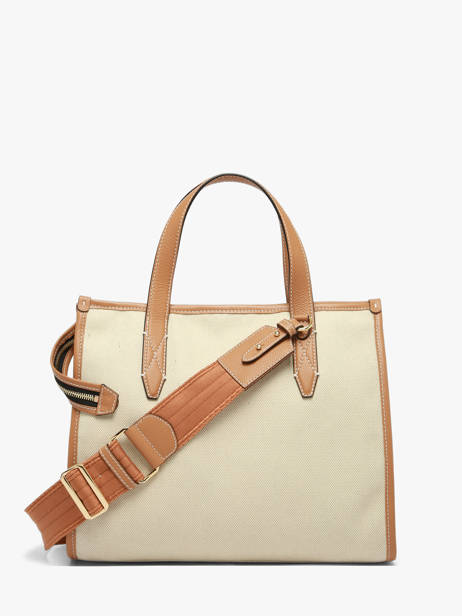 Handtas M Jour Met Rits Canvas En Leder Lancel Beige jour A14027 ander zicht 5
