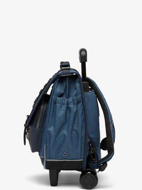 Boekentas Op Wieltjes 2 Compartimenten Vintage Color Cameleon Blauw vintage color CR38 ander zicht 3
