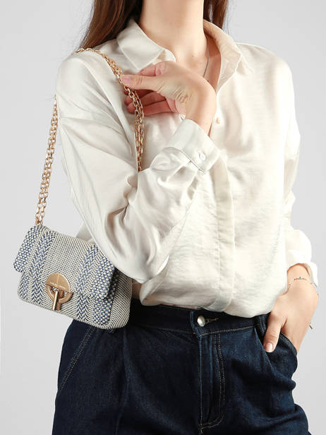 Cross Body Tas Moon Gevlochten Leder Vanessa bruno Blauw moon 7V40326 ander zicht 1