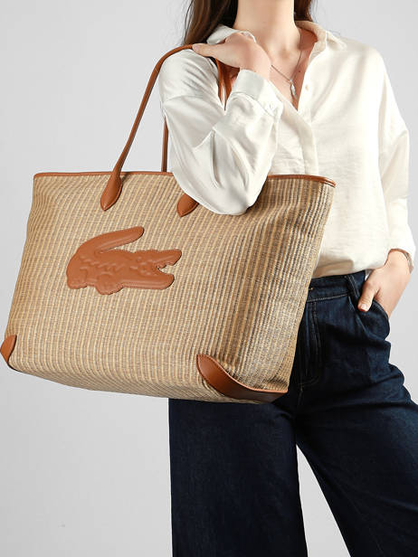 Schoudertas Summer Raphia Lacoste Beige summer NF5247PB ander zicht 1