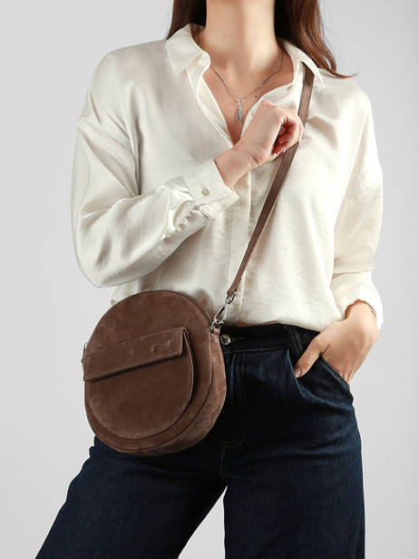 Cross Body Tas Dorine Suède Leder Nathan baume Bruin nathan I-FINE1 ander zicht 1