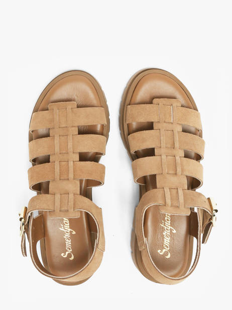 Sandalen Uit Leder Semerdjian Beige women DELIA ander zicht 3
