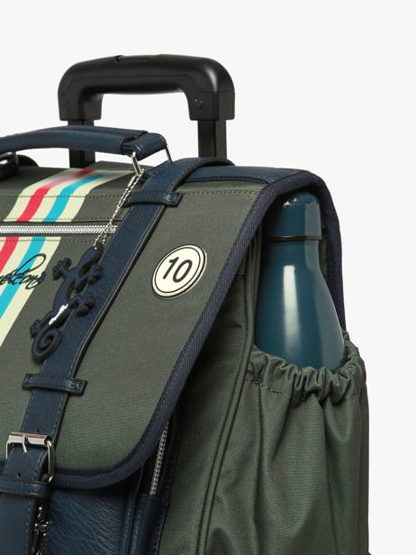 Boekentas Op Wieltjes 3 Compartimenten Vintage Urban Cameleon Groen vintage urban CR41 ander zicht 7