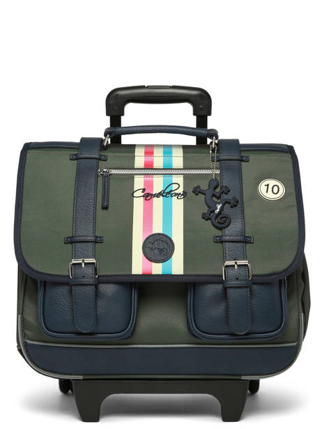 Boekentas Op Wieltjes 3 Compartimenten Vintage Urban Cameleon Groen vintage urban CR41 ander zicht 8