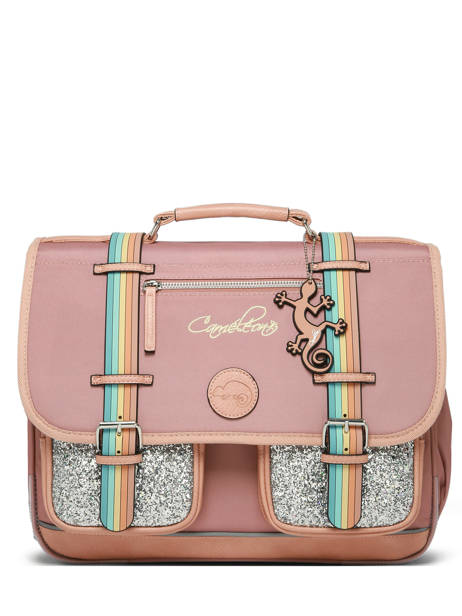Boekentas Voor Kinderen 2 Compartimenten Vintage Fantasy Cameleon Roze vintage fantasy CA38 ander zicht 7