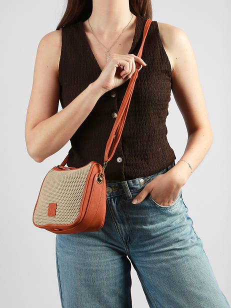 Cross Body Tas Resille Le voyage en panier Beige resille PM959 ander zicht 1