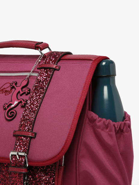 Boekentas Kinderen 3 Compartimenten Vintage Fantasy Cameleon Violet vintage fantasy CA41 ander zicht 6