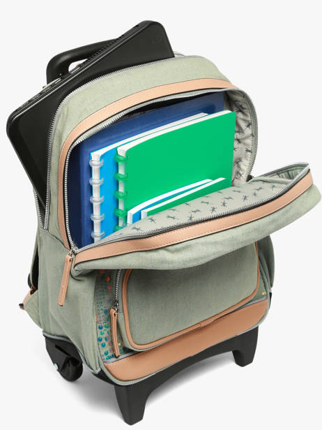 Rugzak Op Wieltjes 2 Compartimenten Vintage Fantasy Cameleon Groen vintage fantasy SR40 ander zicht 4