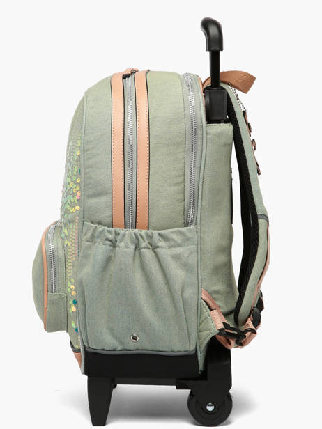 Rugzak Op Wieltjes 2 Compartimenten Vintage Fantasy Cameleon Groen vintage fantasy SR40 ander zicht 3