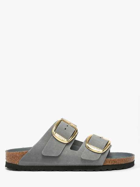 Slippers Uit Leder Birkenstock Grijs women 1032071