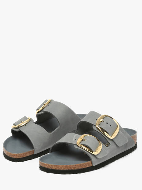 Slippers Uit Leder Birkenstock Grijs women 1032071 ander zicht 2