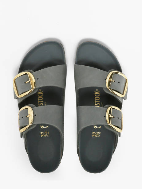 Slippers Uit Leder Birkenstock Grijs women 1032071 ander zicht 4