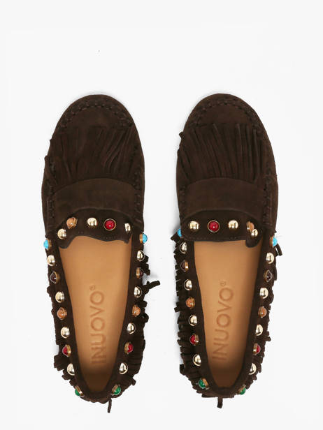 Mocassins Uit Leder Inuovo Bruin women 29015SMN ander zicht 3
